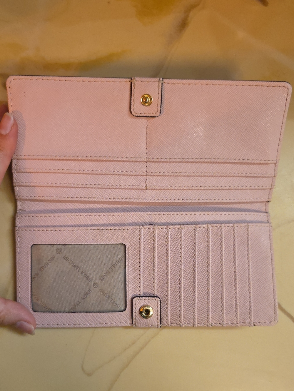 Michael Kors Pink Saffiano Leather Wallet - Picture 4 of 9